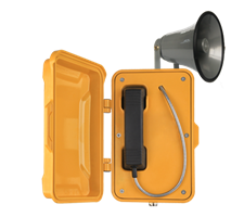 watertight industrial emergency hotline with door and horn repeater /sounder